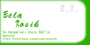 bela kosik business card